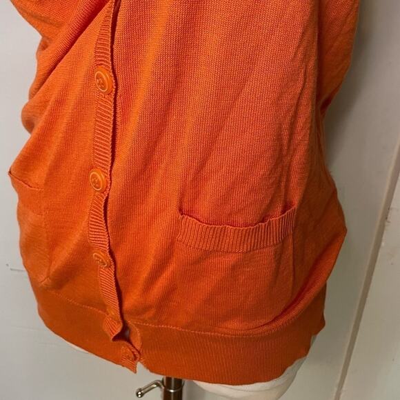 Pumpkin Orange Silk Cotton Blend Vest - Picture 5 of 8